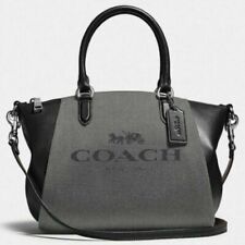 Coach Elise Satchel Horse and Carriage Jacquard Leather Satchel Woven Handbag