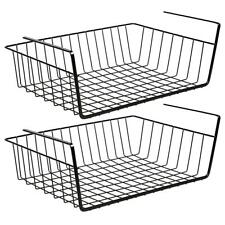 2PCS LARGE UNDER SHELF STORAGE BASKET RACK KITCHEN CUPBOARD ORGANISER HEAVY DUTY