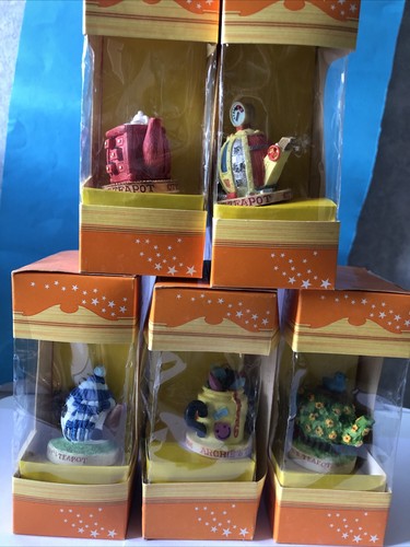 Five miniature tetley teapots - tetley,