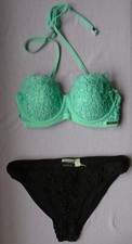 Lipsy Crochet Bikini Set green