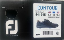 FOOTJOY CONTOUR BLACK  LEATHER GOLF SHOES 54194K UK9.5 MEDIUM PRE OWNED 