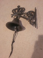 Quality Cast Iron Pub Outside Wall-mounted Bell - VERY LOUD! With a crown