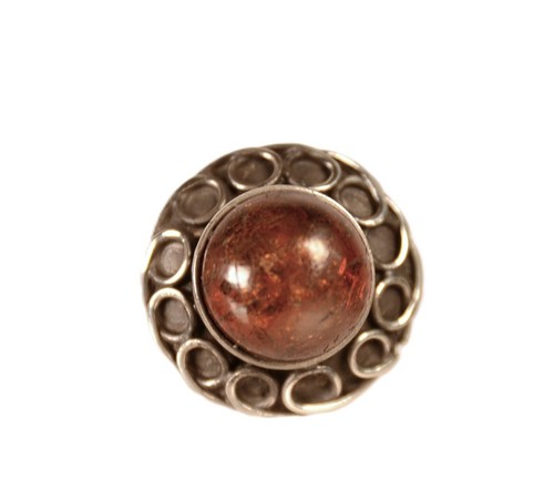 Mexican silver with amber ring - with,