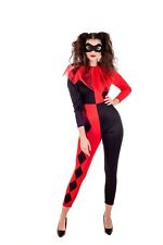 Women Harlequin Costume  Ladies Circus Clown Jester Carnival Fancy Dress - S/M/L