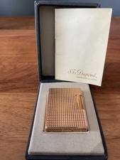Vintage Boxed S J Dupont Orfevres Paris Goldtone Pocket Lighter Sparks UNTESTED