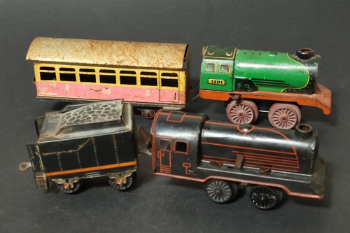 Antique tin railway clockwork - tin,