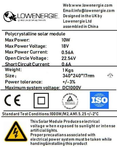 10w solar panel - 10w,