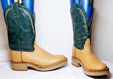 TONY LAMA Women's Blue Brown 2-Tone Cowboy Cowgirl Western Boots Size UK 4.5