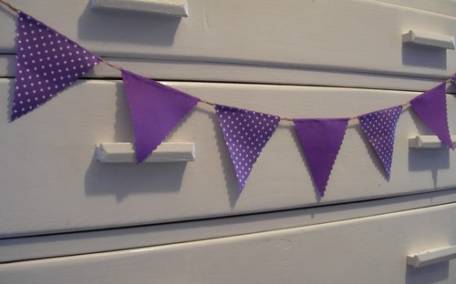 Mini bunting plain purple - mini,