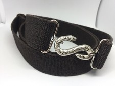 Elasticated snake belt brown - elasticated,