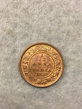 1929 George V Indian 1/12 Anna lovely lustre coin
