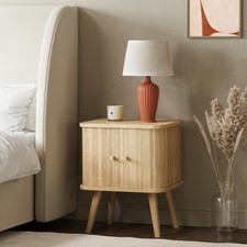 Oak mid century bedside - oak,