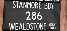 1983 London Trans bus blind Destination 286 Stanmore & Wealdstone