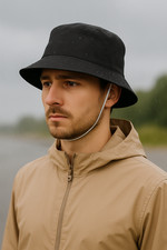 Waterproof Bucket Hat Mens Rain Cap Outdoor Wide Brim Sun water Blue Red 58-60cm