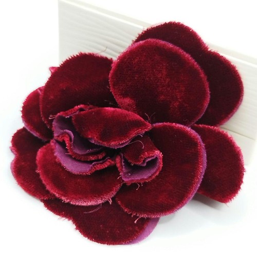 Chanel camellia velvet brooch - chanel,