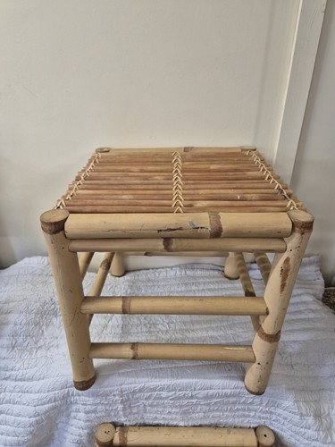 Bamboo cane stools side - bamboo,