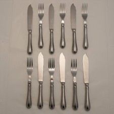 FEATHER EDGE Design JAMES DIXON Stainless Steel Cutlery Six Pairs Fish Eaters