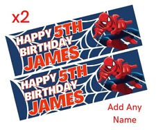2x Personalised Marvel SpiderMan Birthday Banner LARGE Poster ADD ANY NAME AGE