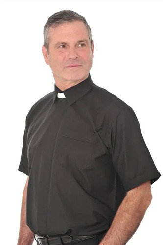 Collar attached clerical shirt - collar,