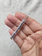 Sterling Silver 925 wrapped Sugilite and Black Tourmaline Vial Pendant