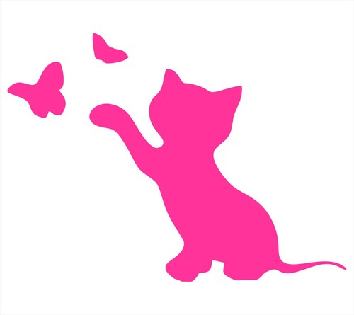 Cute cat butterflies vinyl - cute, &