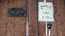 Set of 2 Ceramic French Signs