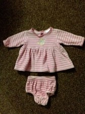 BNWOT - DISNEY - BABY GIRLS  PINK STRIPED TOP & PANTS SET - NEWBORN