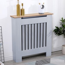 Modern Radiator Cover Wall Cabinet MDF Slats Wood Grill Shelf Furniture S/M/L/XL