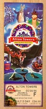 Alton Towers Guide Map & Ticket 1996