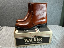NOS  Mens WALKER (Golden Retriever)Leather  Side Zipper Cowboy Ankle Dress Boots