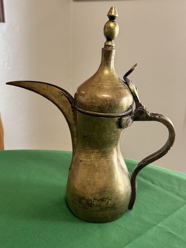 Antique brass dallah coffee - brass,