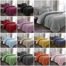 Teddy Fleece Duvet Cover Set Thermal Warm Single Double King Teddy Bear Bedding