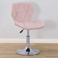 REBOXED Chair Swivel Small Adjustable Computer Desk Velvet Office Dining Pink