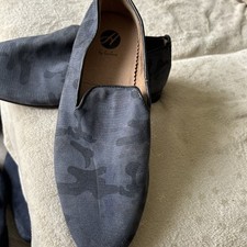 H By Hudson Ser01 Suede Slip-on Loafers Shoes Navy UK 7 EU 41 Camo Print Rare