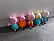 Peppa Pig, George, Daddy Pig, Mummy Pig and talking Rebecca Rabbit soft toys