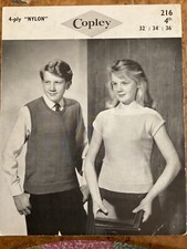 Girls/Boys Knitting Patterns 4 ply Jumpers 32-36” Copley 216