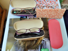 THREE PAIRS OF SPECSAVERS GLASSES 2 PRE-OWNED 1 NEVER USED & 1 NEW PINK CASE