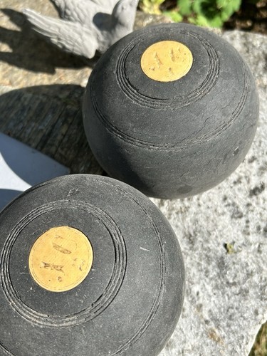 Antique lawn bowling - lawn, bowls.