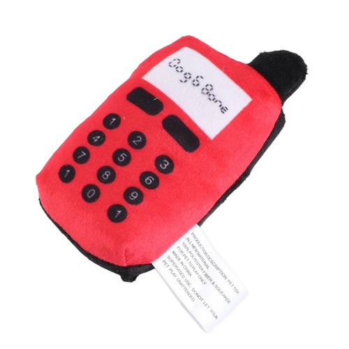 Red plush squeaky phone - plush,