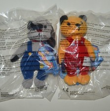 MCDONALDS - SOOTY AND SWEEP - SOFT "BEANIE" TYPE TOYS - STILL SEALED 2001