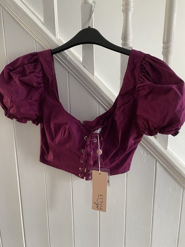 Polly purple satin - satin, cropped