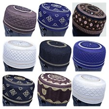 Prayer Hat Topi Muslim Islamic Skull Cap Kufi Head Wear Mosque Namaz Embroidery