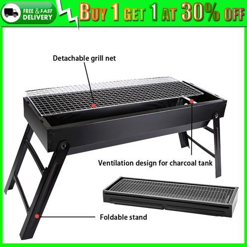 Folding bbq charcoal barbecue - charcoal,