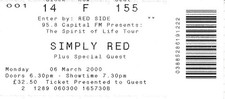 CONCERT TICKET - Simply Red @
