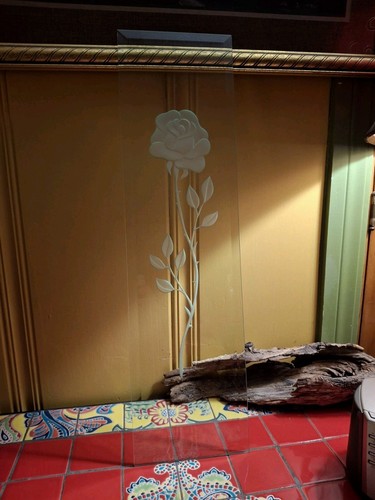 Antique beveled glass rose - glass,