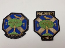Hampden Bowls Club President Sew On Patched 1988 & 1990 Vintage embroidered Scot