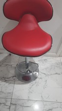 Bar Stools Low-Back Armless PU Leather Seat Gas Lift Swivel Pub Stool
