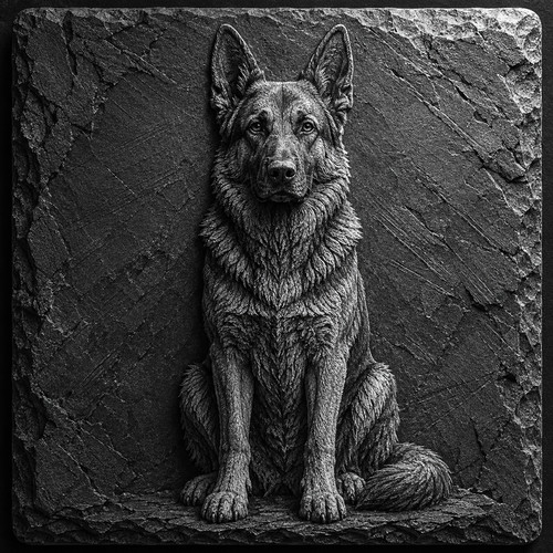 German shepherd dog engraved - german,