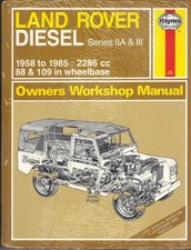 LAND ROVER SERIES,II,IIA,III,COUNTY,88,109,2,2A,3 DIESEL HAYNES MANUAL 1958-1985