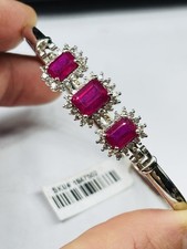 TJC fully hallmarked silver,rubies and diamonds or zircons bangle new with tag